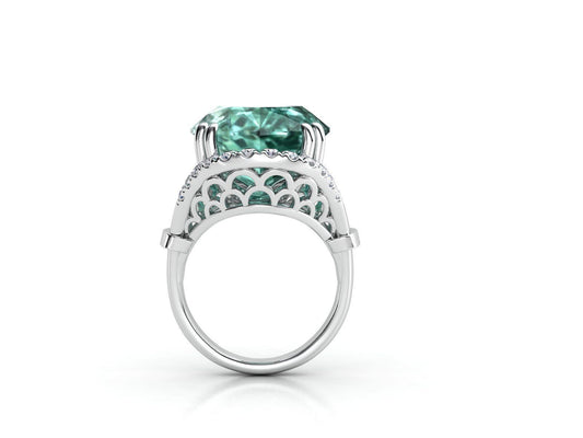 Golden Emerald & Diamond Ring