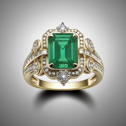 Special KVJ Design Emerald Diamond Ring