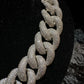 Silver Moissanites Cuban Link Chain 25mm 60cm