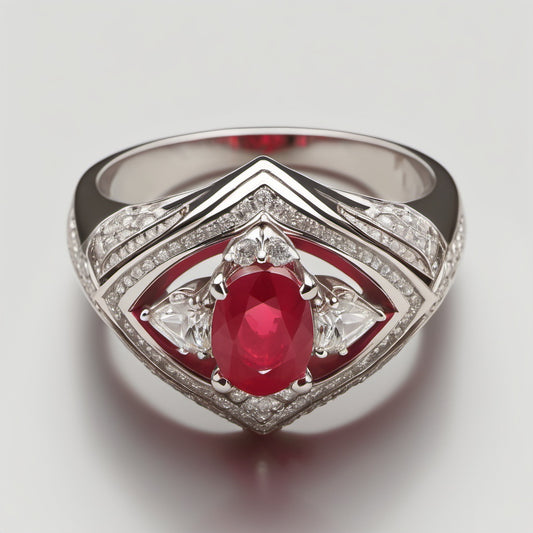 Special KVJ Design Ruby Diamond Ring