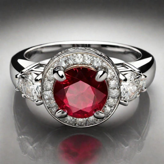Special KVJ Design Gold Ruby Ring