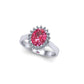 Golden Natural Ruby Halo Setting Ring