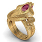 Golden Cobra Ruby Ring