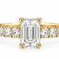 14K Yellow Gold Emerald-Cut Lab-Grown Diamond Engagement Ring