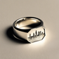 KVJ Special Design Silver Ring Antwerp Skyline