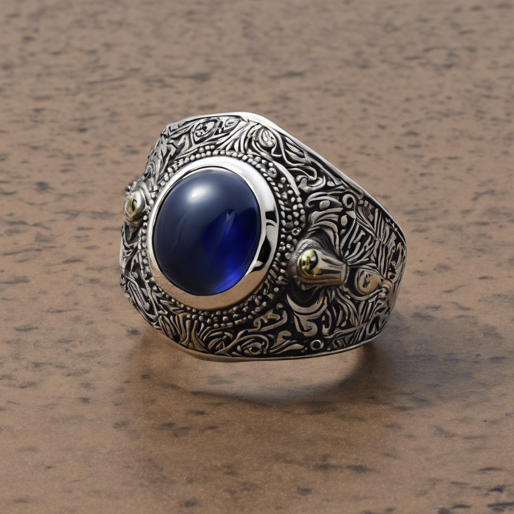 Special KVJ Design Silver Natural Sapphire Ring