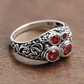 Special KVJ Design Silver Ring Red Cz stones