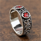 Special KVJ Design Silver Ring Red Cz Stones