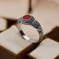 Special KVJ Design Silver Red CZ Ring