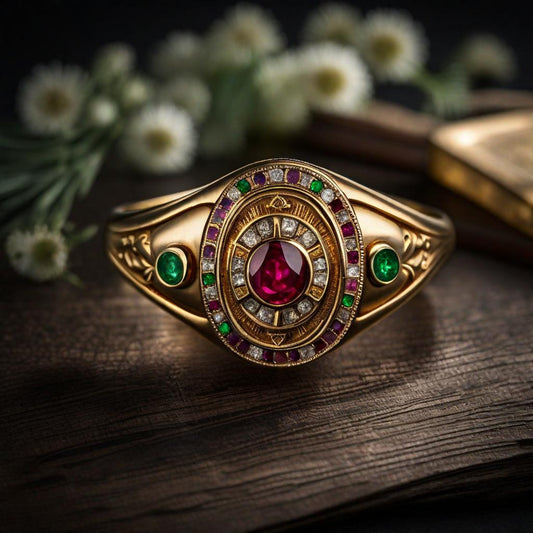 KVJ Special Vintage Design Emerald,Ruby,Sapphire&Diamonds