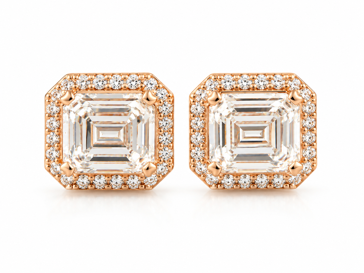 18-Karat Rose Gold Diamond Earrings
