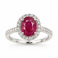 Natural 2.20 ct African Ruby & 14K White Gold Diamond Ring