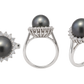 14K White Gold Tahitian Pearl & Lab-Grown Diamond Halo Ring