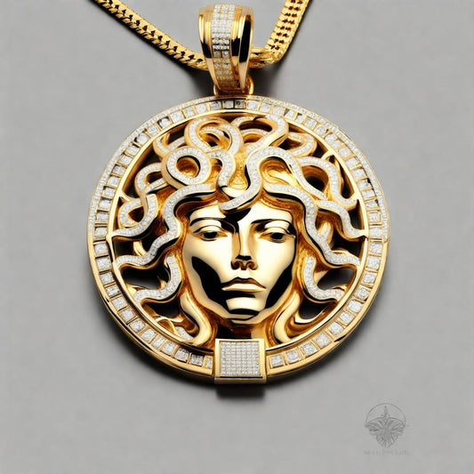 Special KVJ design Golden Medusa Pendant