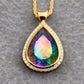 Special KVJ Design Rainbow Quartz & Diamond Golden Pendant