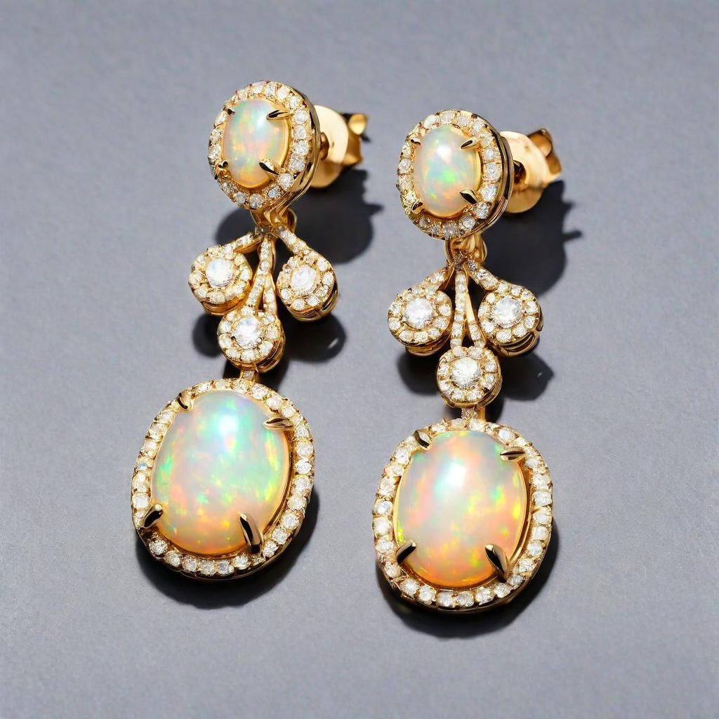 Special KVJ design Golden Opal Earrings