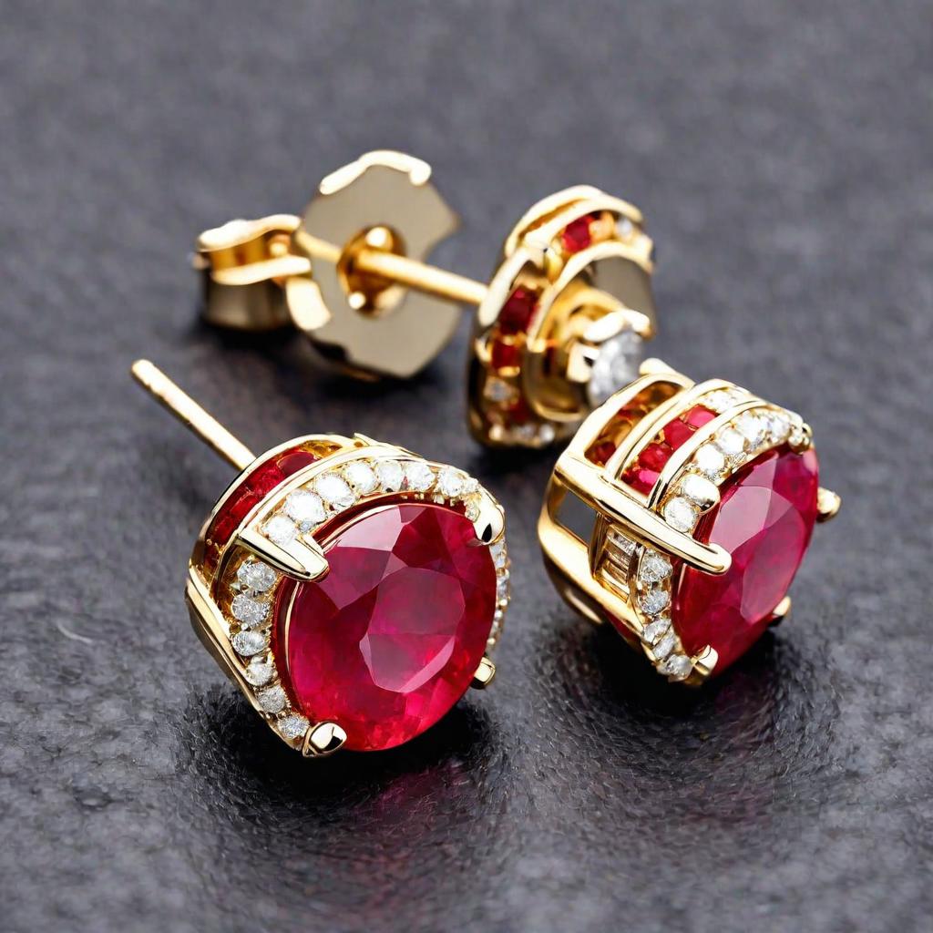 Special KVJ design Golden Ruby Earrings