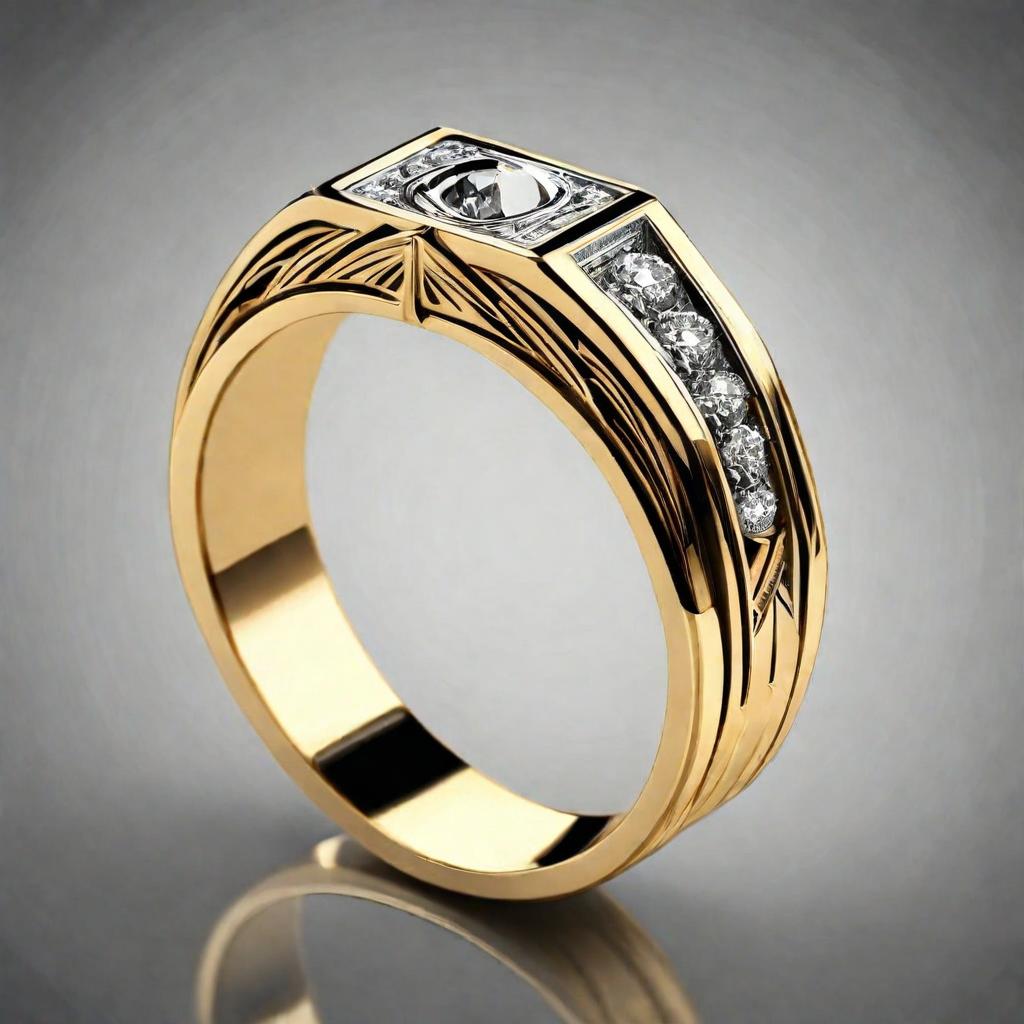 Special KVJ Design Art Deco Gold Diamond Ring