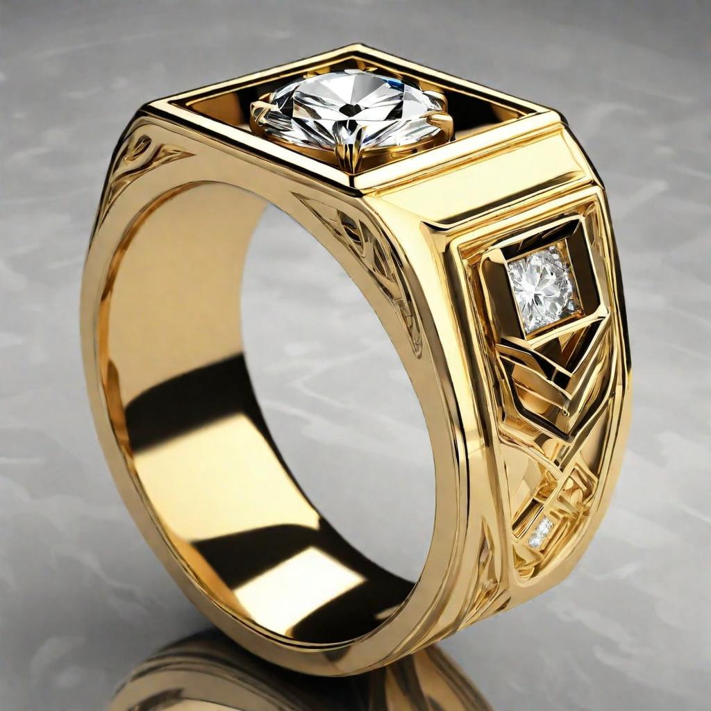 Special KVJ design Gold Diamond Ring