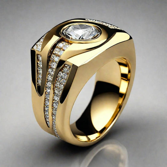 Special KVJ design Golden Diamond Men’s Ring