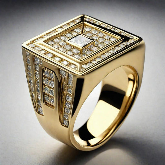 Special KVJ design Golden Men’s Diamond Ring