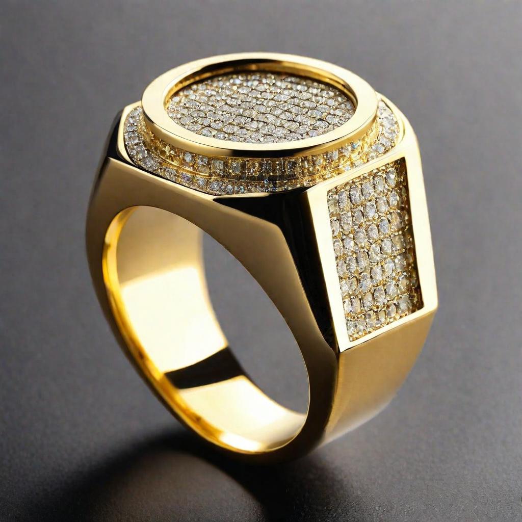 Special KVJ design Men’s Diamond Golden Ring