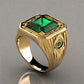 Special KVJ Design Golden Emerald Ring