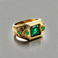 Special KVJ Design Golden Emerald Ring