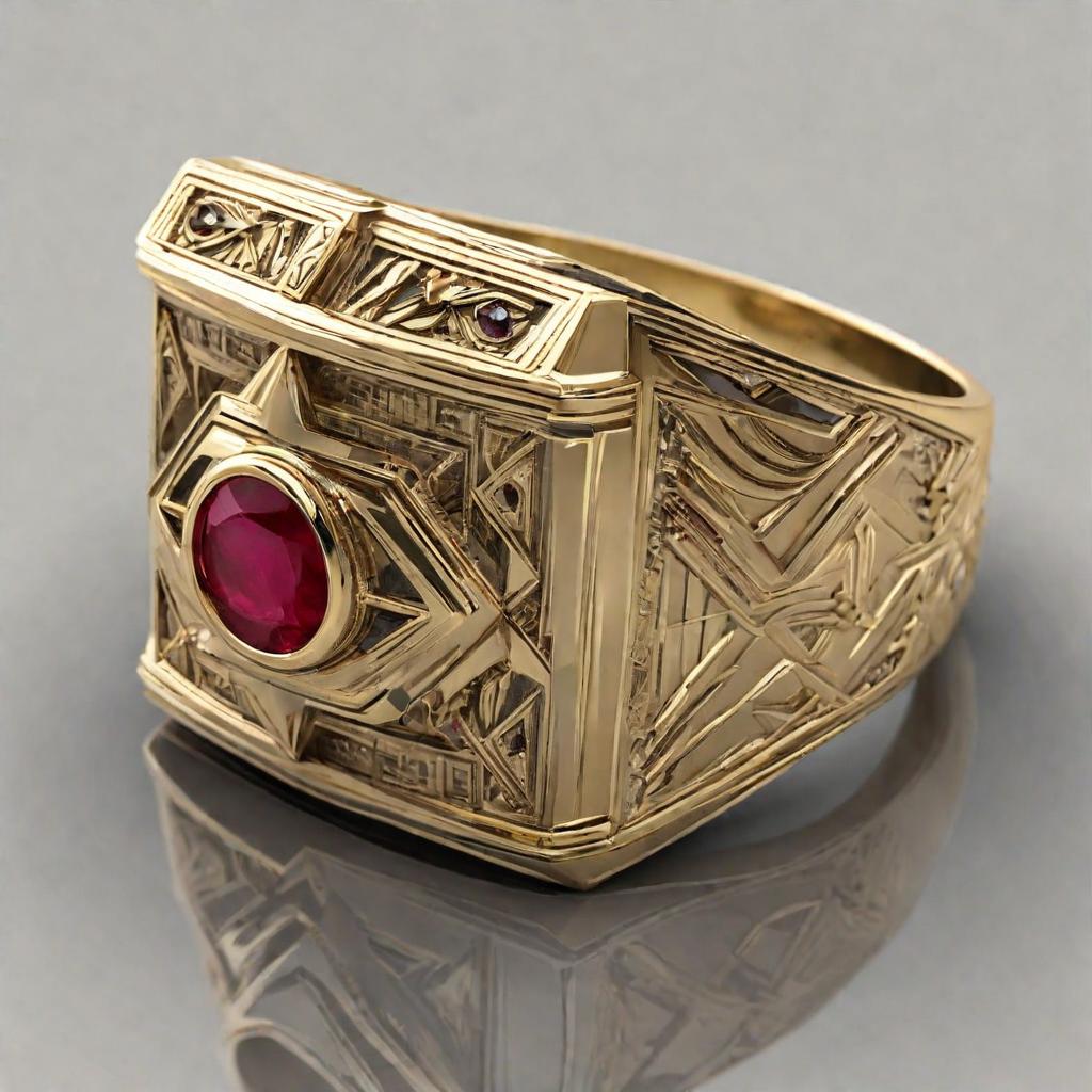 Special KVJ Design Golden Ruby Ring