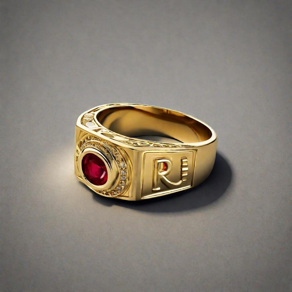 Special KVJ Design Golden Ruby Ring