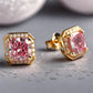 Special KVJ Design Gold Pink Diamond Earrings