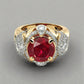 Special KVJ Design Gold Ruby Ring