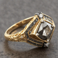 Special KVJ Design Gold Salt&Pepper Diamond Ring