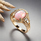 Special KVJ Design Gold Pink Opal Ring