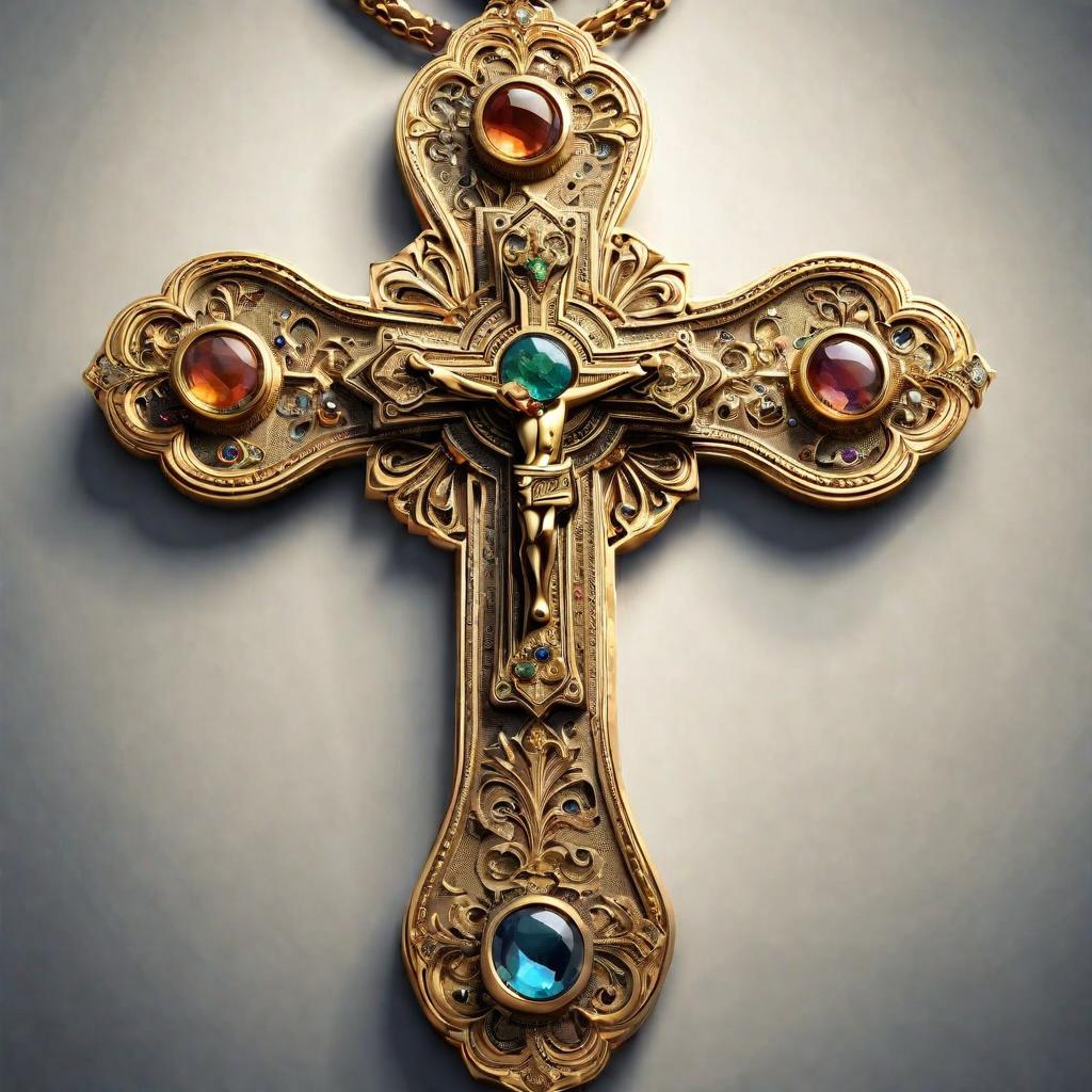 Special KVJ Design Gold Cross Pendant