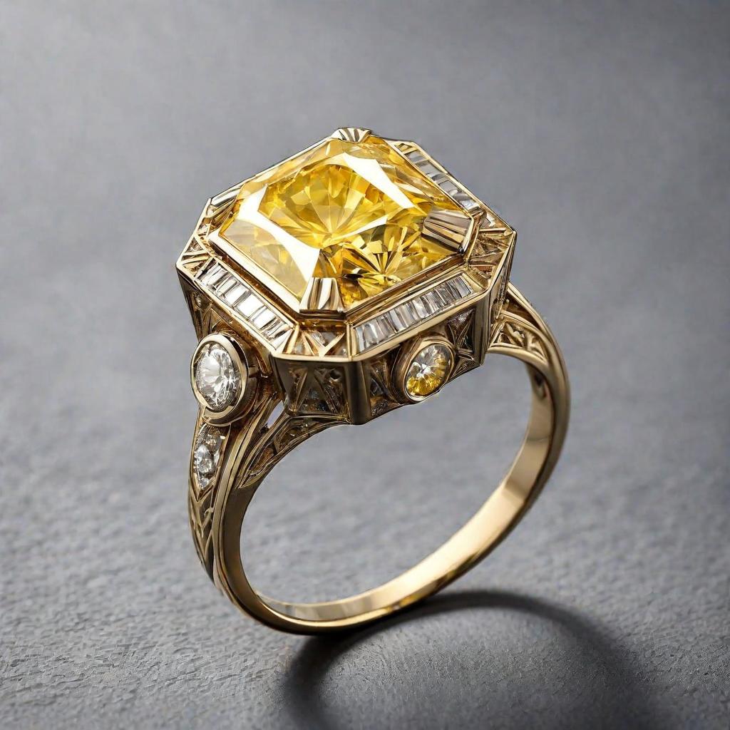 Special KVJ Design Gold Diamond Ring