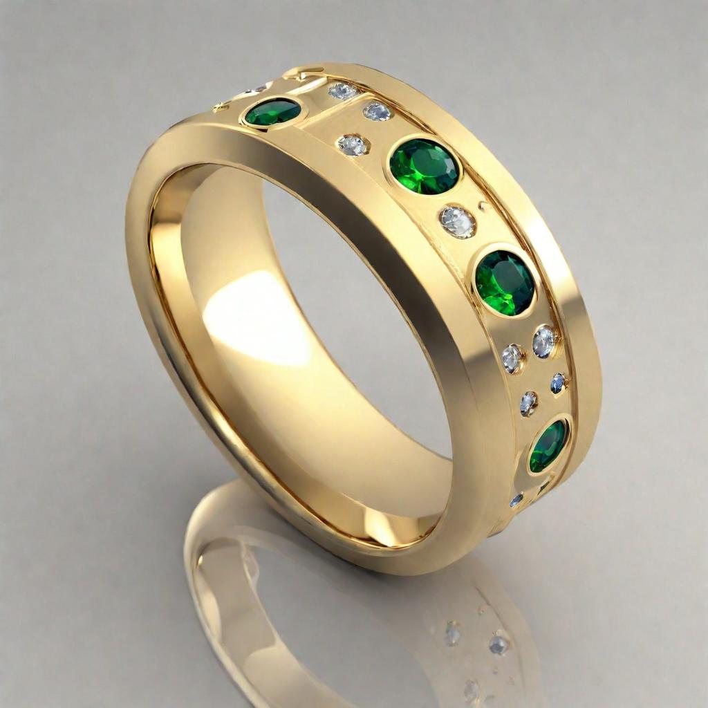 Special KVJ Design Gold Diamond & Emerald Ring