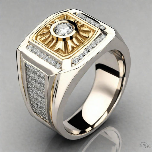 Special KVJ Design Gold Diamond Ring