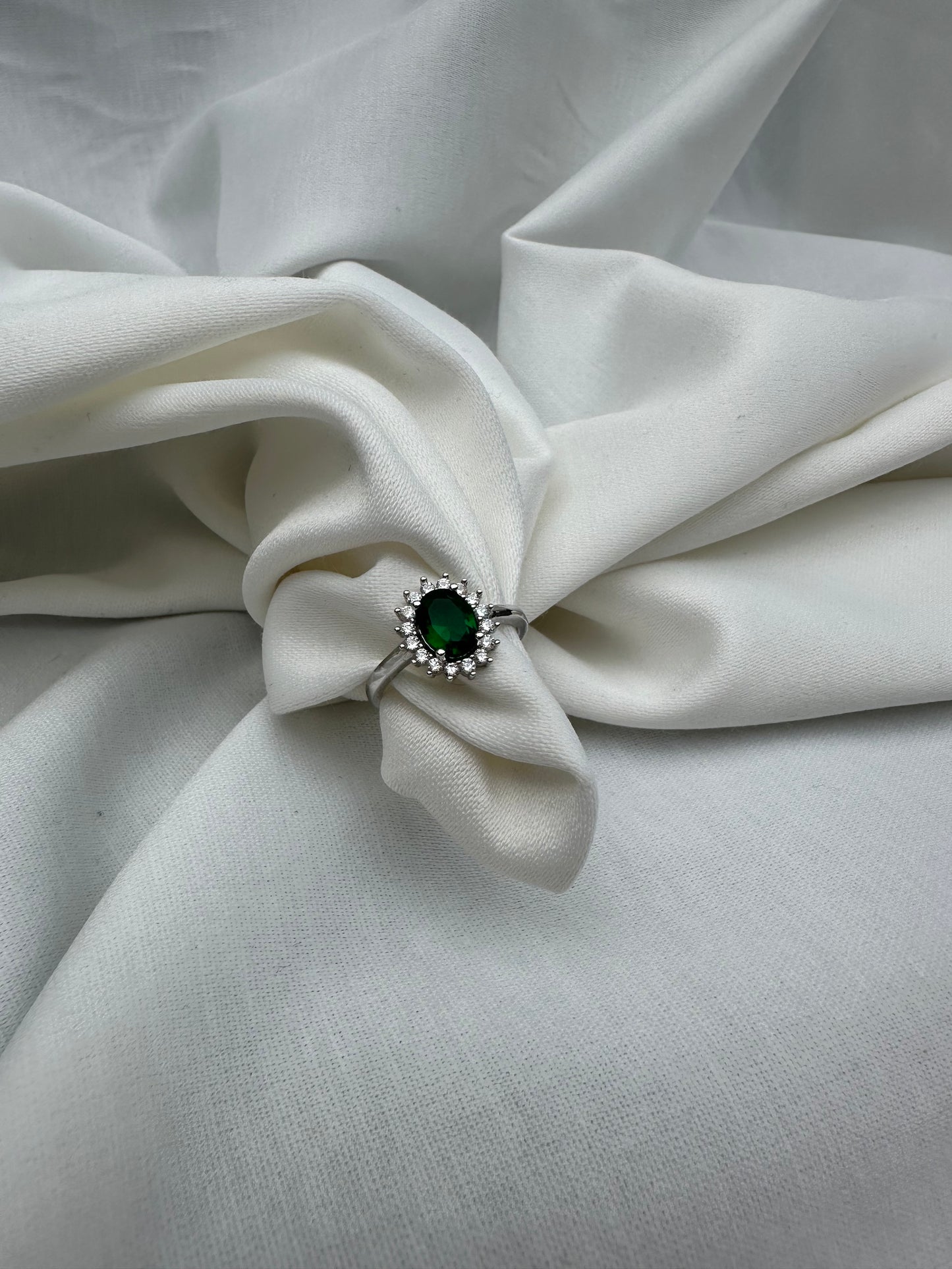 Silver Green Ring