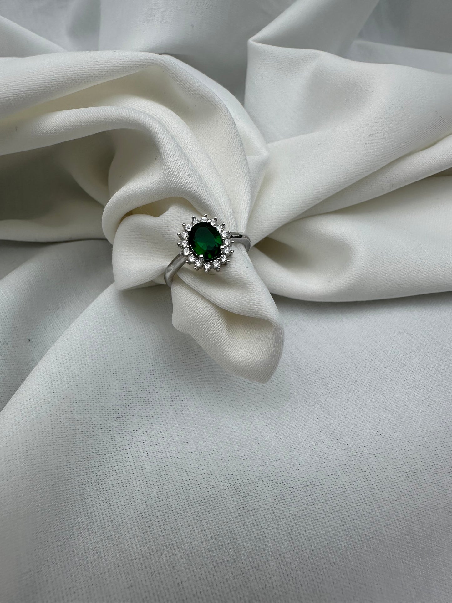 Silver Green Ring