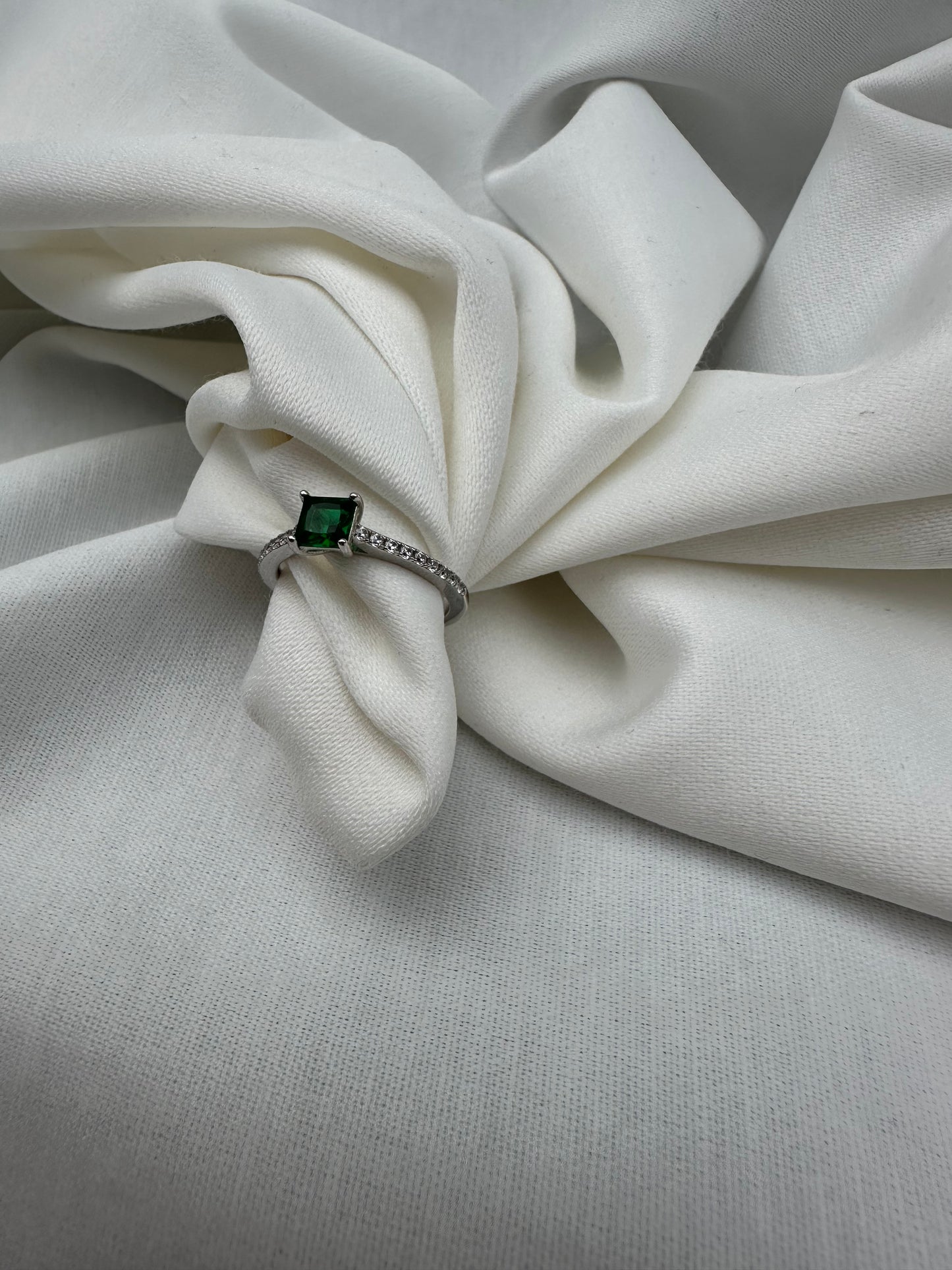 Silver Green Ring