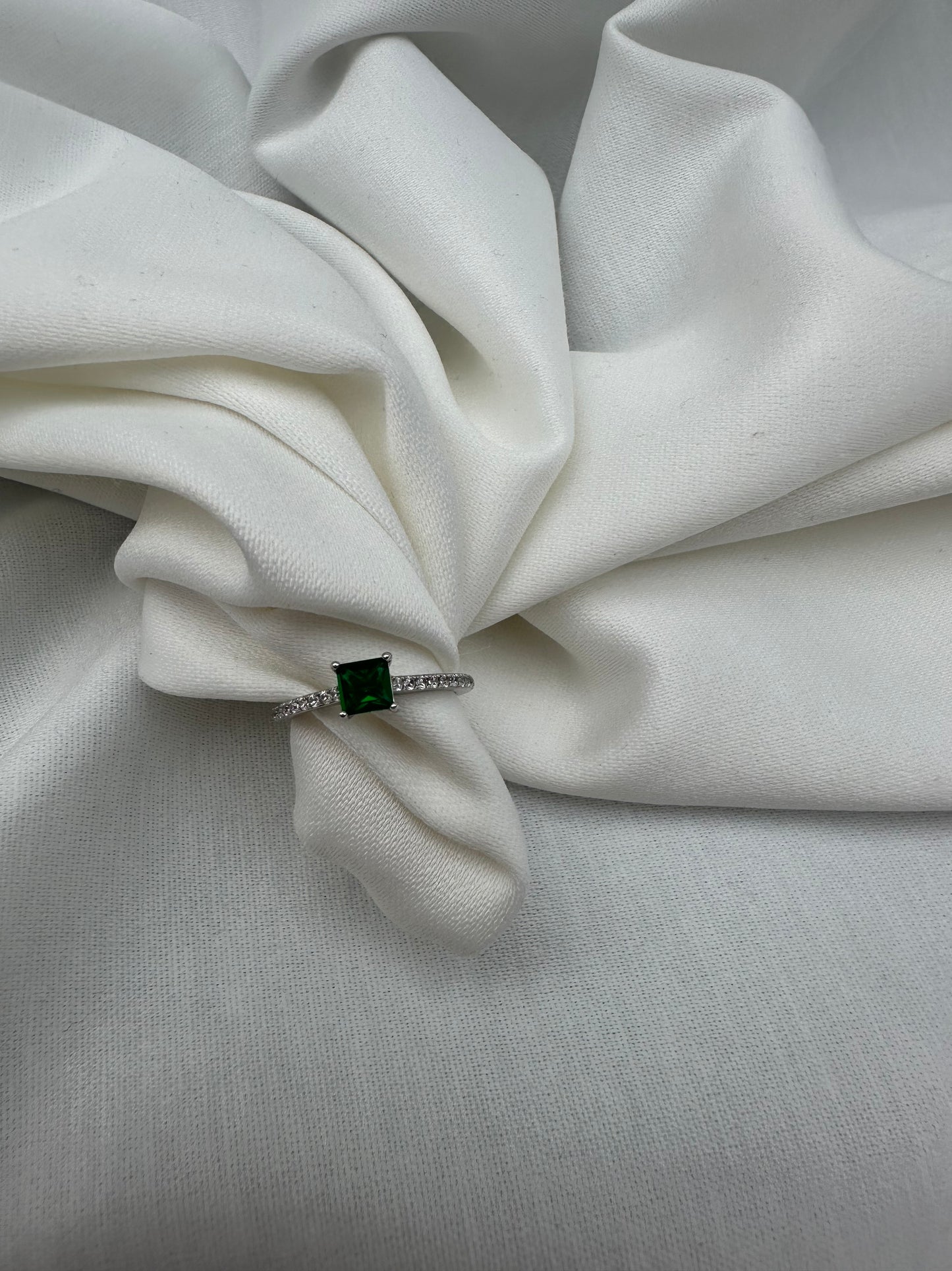 Silver Green Ring