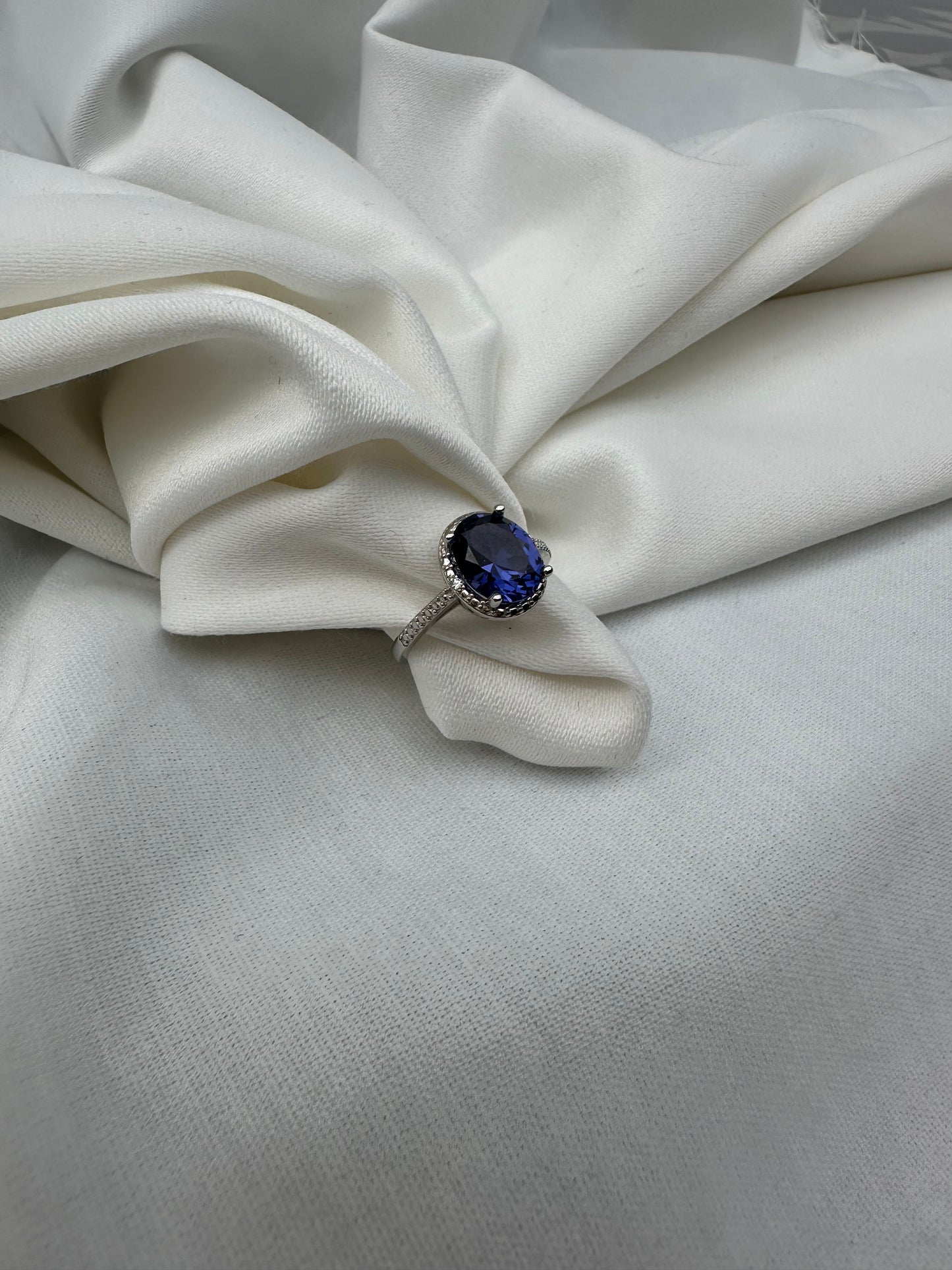 Silver Dark Blue Ring