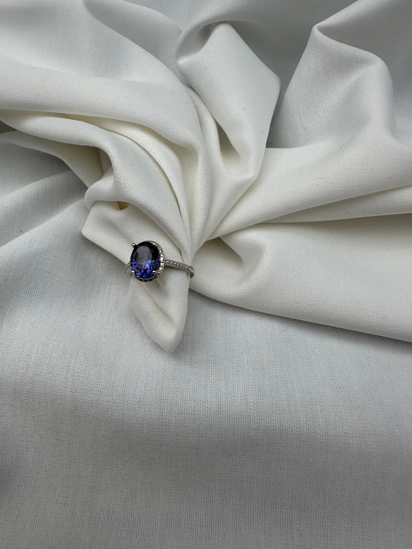 Silver Dark Blue Ring