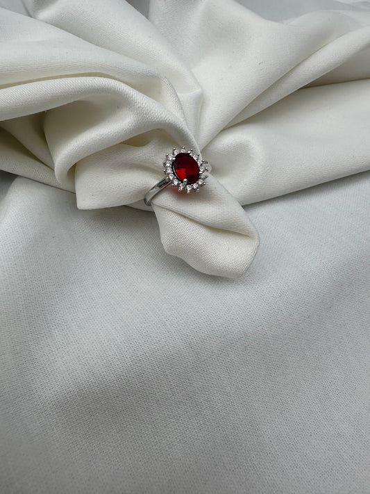 Silver Red Ring