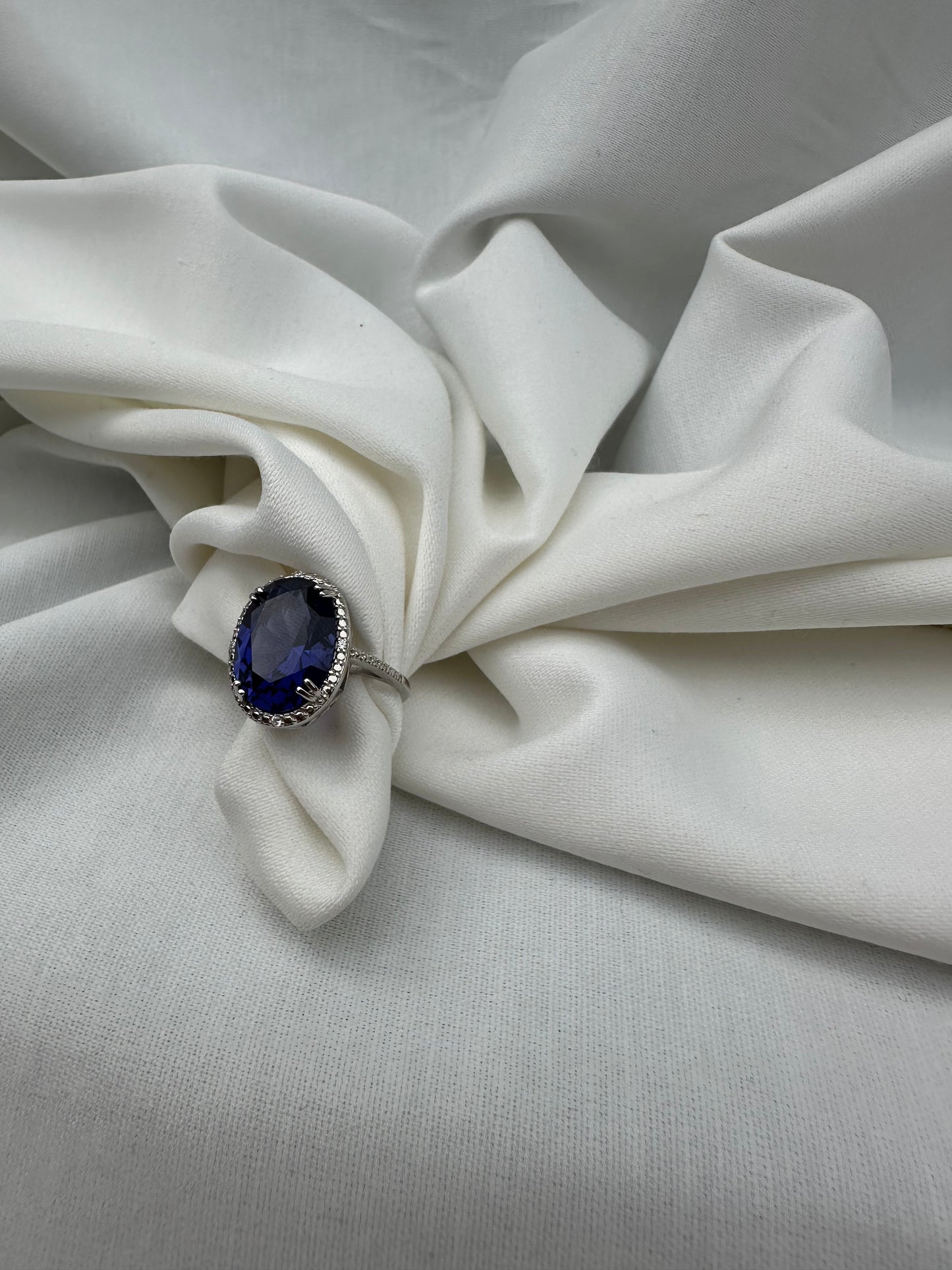 Silver Dark Blue Ring