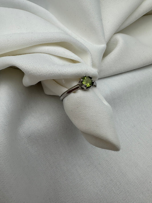 Silver Natural Peridot Ring