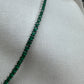 Silver Green tennis Necklace 3MM 40cm