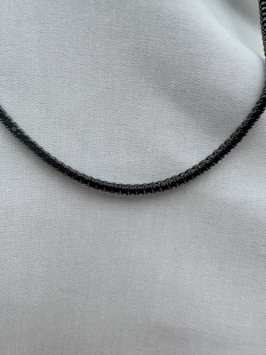 Silver Black Tennis Chain 3MM 45CM