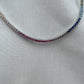 Silver Rainbow Tennis Necklace 3mm 45cm